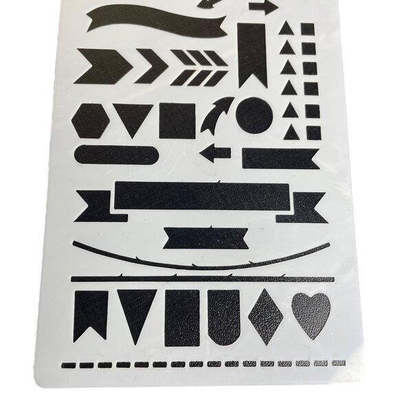 Reusable Art Planner Stencil Speech Bubbles Arrows Banners Flags Checklist mq Mi - Picture 3 of 3